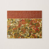 アンティーク本の表紙、華麗な渦巻き模様 ジグソーパズル (横)