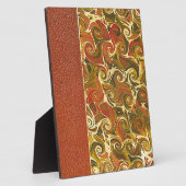 アンティーク本の表紙、華麗な渦巻き模様 フォトプラーク (側面)