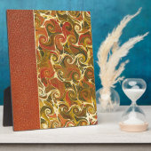 アンティーク本の表紙、華麗な渦巻き模様 フォトプラーク (側面)