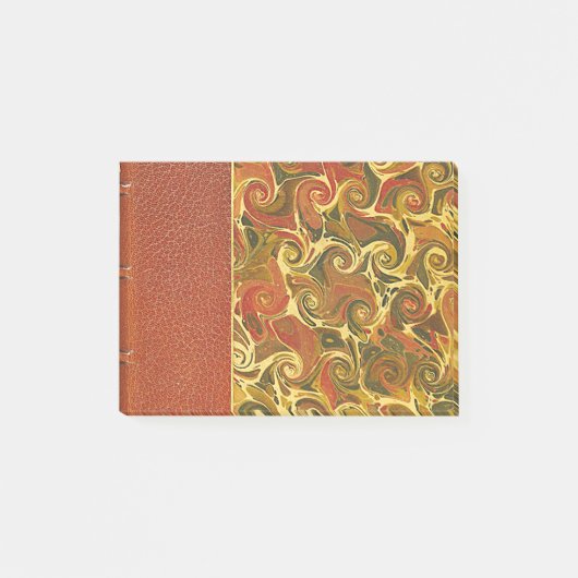 アンティーク本の表紙、華麗な渦巻き模様 ポストイット (正面)