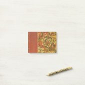 アンティーク本の表紙、華麗な渦巻き模様 ポストイット (デスク上)