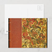 アンティーク本の表紙、華麗な渦巻き模様 ポストカード (正面/裏面)