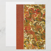 アンティーク本の表紙、華麗な渦巻き模様 便箋 (正面/裏面)