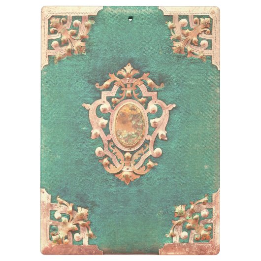 アンティーク本真鍮と緑エレガントビクトリアン クリップボード (裏面)