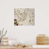 アンティーク東インディの地図 ポスター (キッチン)