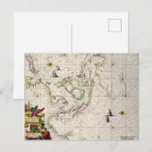 アンティーク東インディの地図 ポストカード (正面/裏面)