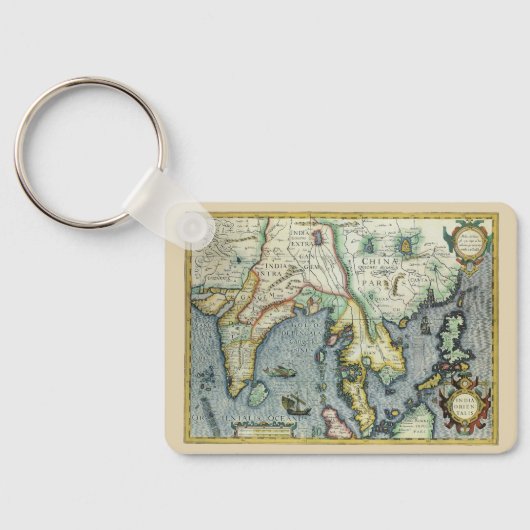 アンティーク東南アジアの地図メルカトル/ホンジウス キーホルダー (裏面)