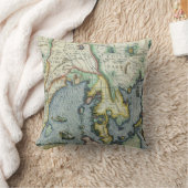 アンティーク東南アジアの地図メルカトル/ホンジウス クッション (ブランケット)