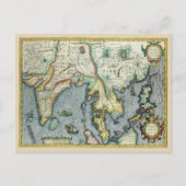 アンティーク東南アジアの地図メルカトル/ホンジウス ポストカード (正面)