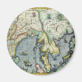 アンティーク東南アジアの地図メルカトル/ホンジウス マグネット (正面)