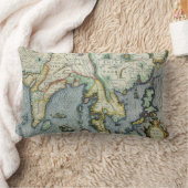 アンティーク東南アジアの地図メルカトル/ホンジウス ランバークッション (ブランケット)