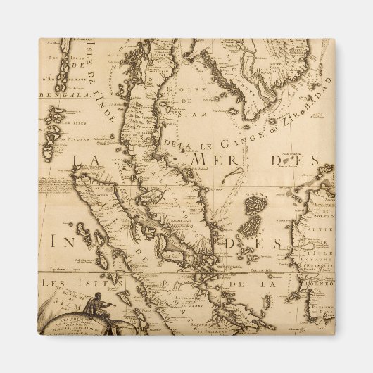 アンティーク東南アジアの地図 | 1687 マグネット (正面)