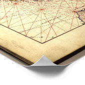 アンティーク東海の地図地中海の ポスター (角)