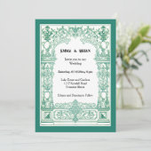 アンティーク枠招待状 招待状 (スタンド正面)