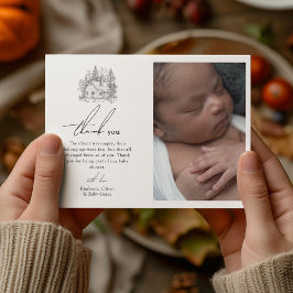 アンティーク森林動物の赤ちゃんシャワー サンキューカード