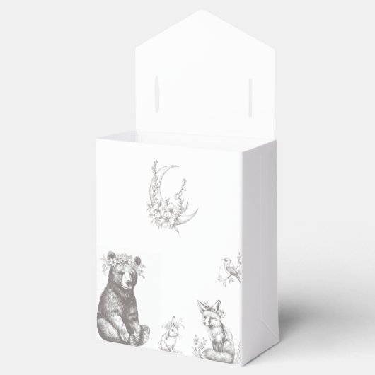 アンティーク森林動物の赤ちゃんシャワー フェイバーボックス (オープン)