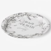 アンティーク森林動物の赤ちゃんシャワー ペーパープレート (アングル)