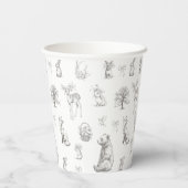 アンティーク森林動物の赤ちゃんシャワー 紙コップ (裏面)