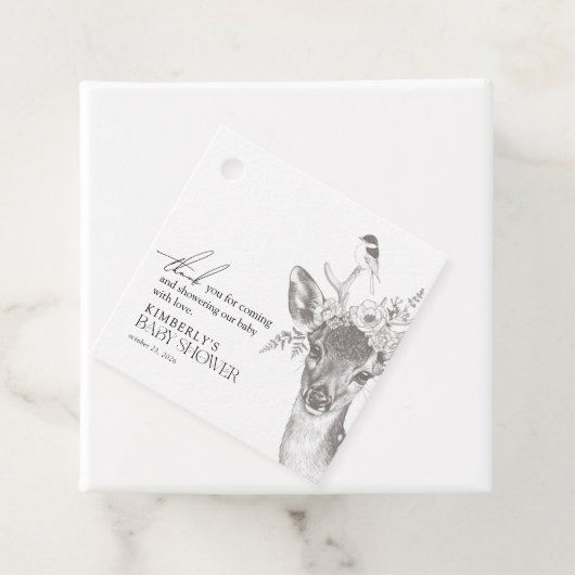 アンティーク森林動物赤ちゃんシャワーありがとう フェイバータグ (インサイチュ)