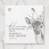 アンティーク森林動物赤ちゃんシャワーありがとう フェイバータグ (正面)