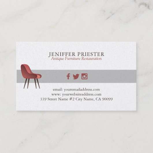 アンティーク椅子の家具修復 名刺 (裏面)