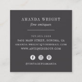 アンティーク椅子スクウェア名刺 |木炭 スクエア名刺 (裏面)