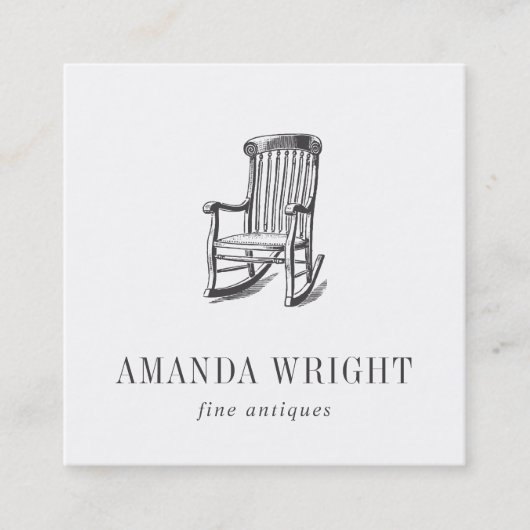 アンティーク椅子スクウェア名刺 |木炭 スクエア名刺 (正面)