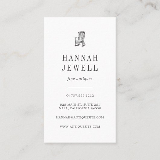 アンティーク椅子 |ヴィンテージ家具 名刺 (裏面)