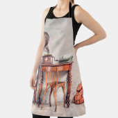 アンティーク椅子,古いタイプライター,レトロラジオ,グランプ エプロン (インサイチュ)