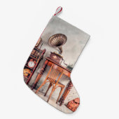 アンティーク椅子,古いタイプライター,レトロラジオ,グランプ スモールクリスマスストッキング (正面 (吊り時))