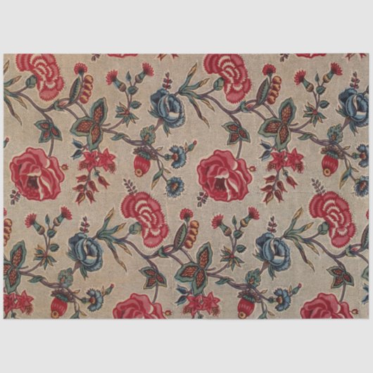 アンティーク植物性アールヌーボーフローラルパターンスクラフト 薄葉紙 (正面)