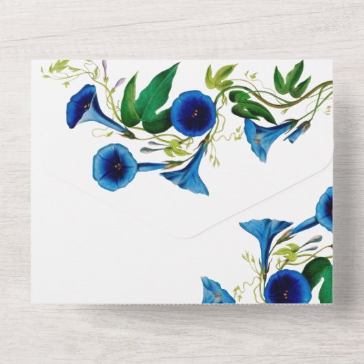 アンティーク植物性フローラすべて1つの結婚式の招待 オールインワン招待状 (裏面)