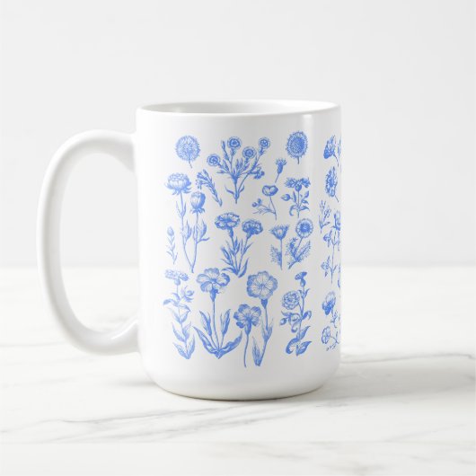 アンティーク植物画 フラワー コーヒーマグカップ (左)