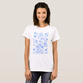 アンティーク植物画 フラワー Tシャツ (正面フル)