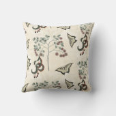 アンティーク植物蝶とカトクロウ クッション (裏面)