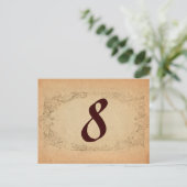 アンティーク楕円パーチメントテーブル番号 ポストカード (スタンド正面)