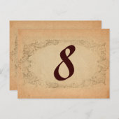 アンティーク楕円パーチメントテーブル番号 ポストカード (正面/裏面)
