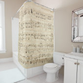 アンティーク楽譜チョパン原稿 シャワーカーテン