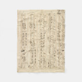 アンティーク楽譜チョパン原稿 フリースブランケット (正面)