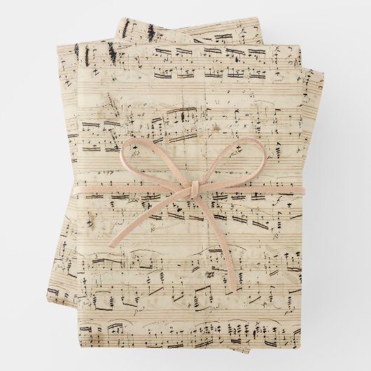 アンティーク楽譜チョパン原稿 ラッピングペーパーシート (インサイチュ)