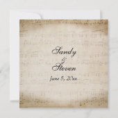 アンティーク楽譜テーマ結婚式招待状 招待状 (裏面)