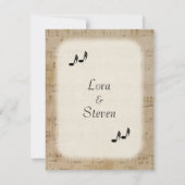 アンティーク楽譜テーマ結婚式招待状 招待状 (裏面)