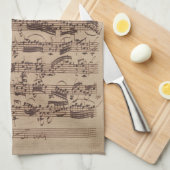 アンティーク楽譜バッハ原稿 キッチンタオル (四つ折り)