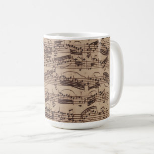 アンティーク楽譜バッハ原稿 コーヒーマグカップ