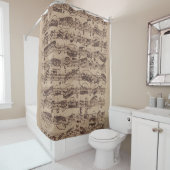 アンティーク楽譜バッハ原稿 シャワーカーテン (インサイチュ)