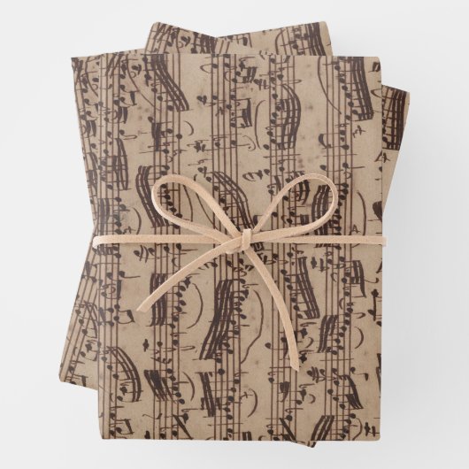 アンティーク楽譜バッハ原稿 ラッピングペーパーシート (インサイチュ)