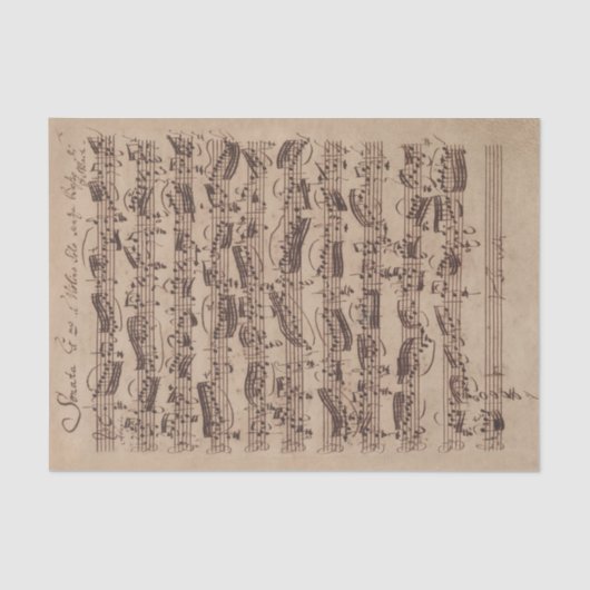 アンティーク楽譜バッハ原稿 薄葉紙 (正面)