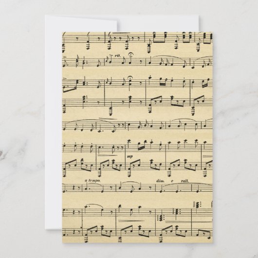 アンティーク楽譜結婚式招待状 招待状 (裏面)