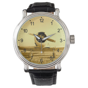 アンティーク機ゴールデンイエロープロペラ 腕時計