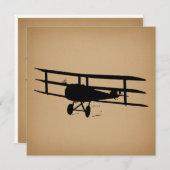 アンティーク機シルエットヴィンテージ飛行機 シーズンカード (正面/裏面)